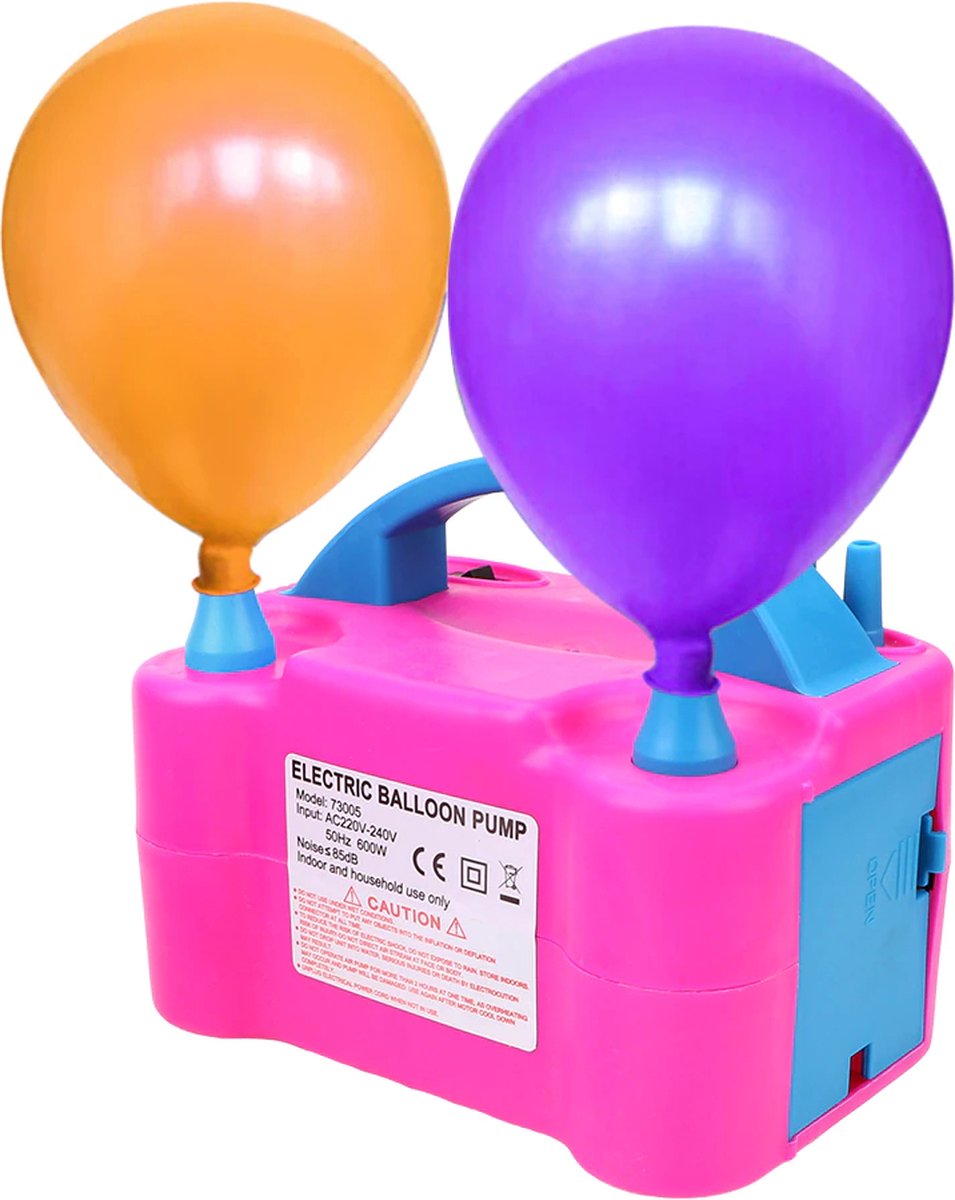 Dakta® Elektrische Ballonnen Pomp | Luchtcompressor Ballonnen | Ballon Opblazen | Dubbele Vulfunctie | 600 W | Verjaardag Decoratie & Feest Versiering